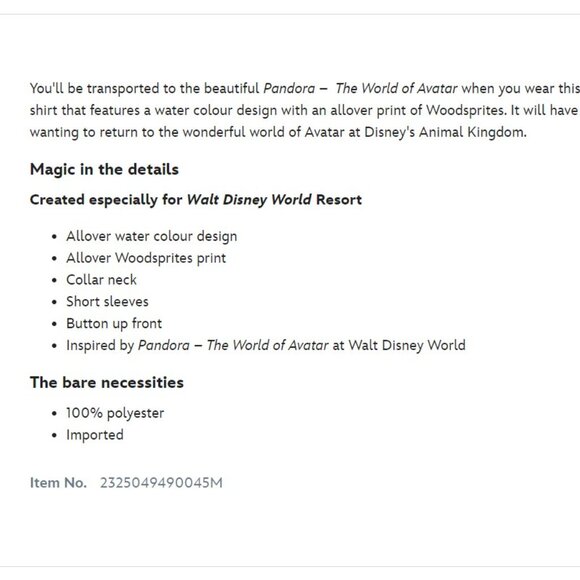 🌊 Disney Avatar Way of Water Cropped Button Down — Blue Jellyfish Print (XS, NW - Picture 9 of 16